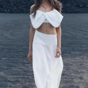 ZARA ZW COLLECTION BOW POPLIN TOP